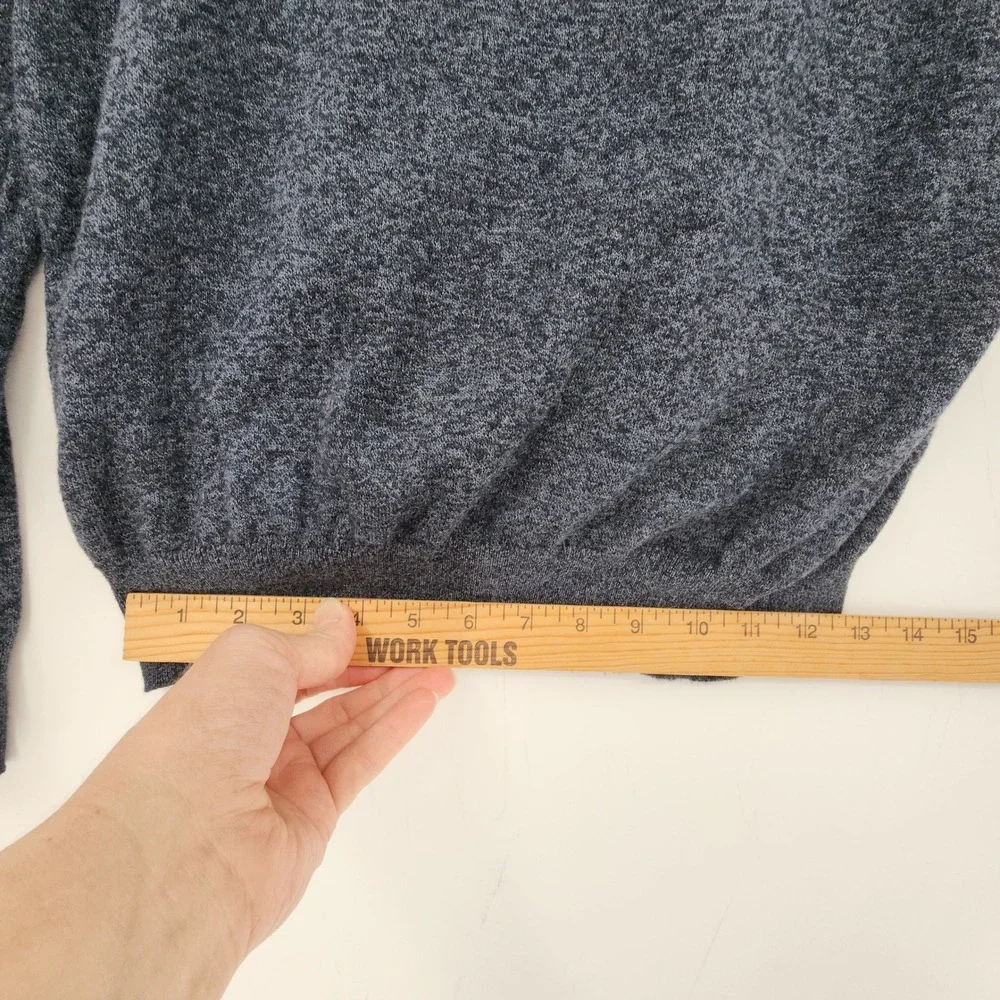 J.Crew VNeck Sweater sz MT Tall Men Blue Heather Cotton Cashmere Preppy Normcore